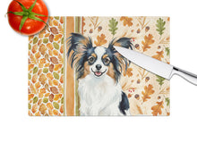 Load image into Gallery viewer, Tricolor Papillon Heirloom Fall Glass Cutting Board
