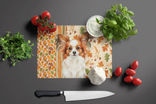 Load image into Gallery viewer, White with Red Papillon Heirloom Fall Glass Cutting Board
