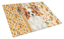 Load image into Gallery viewer, White with Red Papillon Heirloom Fall Glass Cutting Board