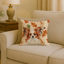 Load image into Gallery viewer, White with Red Papillon Heirloom Fall Throw Pillow