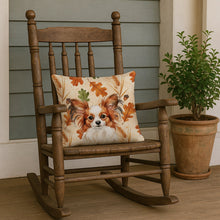 Load image into Gallery viewer, White with Red Papillon Heirloom Fall Throw Pillow