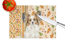 Load image into Gallery viewer, White with Sable Papillon Heirloom Fall Glass Cutting Board