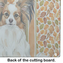 Load image into Gallery viewer, White with Sable Papillon Heirloom Fall Glass Cutting Board