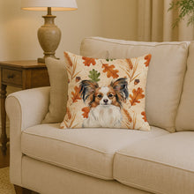 Load image into Gallery viewer, White with Sable Papillon Heirloom Fall Throw Pillow