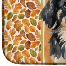 Load image into Gallery viewer, Black and Tan Pekingese Heirloom Fall Dish Drying Mat