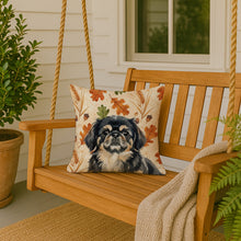 Load image into Gallery viewer, Black and Tan Pekingese Heirloom Fall Throw Pillow