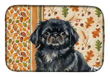 Load image into Gallery viewer, Black Pekingese Heirloom Fall Dish Drying Mat
