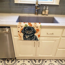 Load image into Gallery viewer, Black Pekingese Heirloom Fall Kitchen Towel