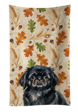 Load image into Gallery viewer, Black Pekingese Heirloom Fall Kitchen Towel