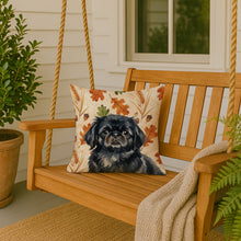 Load image into Gallery viewer, Black Pekingese Heirloom Fall Throw Pillow
