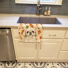Load image into Gallery viewer, Cream Pekingese Heirloom Fall Kitchen Towel