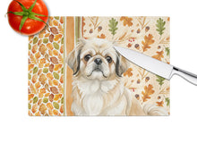 Load image into Gallery viewer, Fawn Pekingese Heirloom Fall Glass Cutting Board
