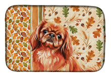 Load image into Gallery viewer, Red Pekingese Heirloom Fall Dish Drying Mat