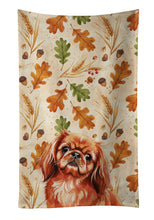 Load image into Gallery viewer, Red Pekingese Heirloom Fall Kitchen Towel