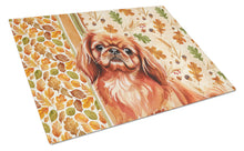 Load image into Gallery viewer, Red Pekingese Heirloom Fall Glass Cutting Board