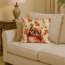 Load image into Gallery viewer, Red Pekingese Heirloom Fall Throw Pillow