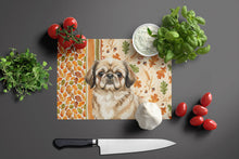 Load image into Gallery viewer, Sable Pekingese Heirloom Fall Glass Cutting Board