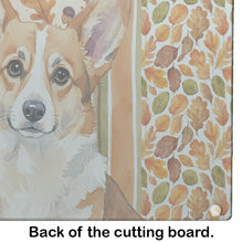 Load image into Gallery viewer, Corgi Heirloom Fall Glass Cutting Board