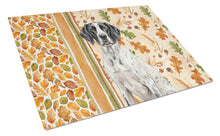 Load image into Gallery viewer, Black and White Pointer Heirloom Fall Glass Cutting Board