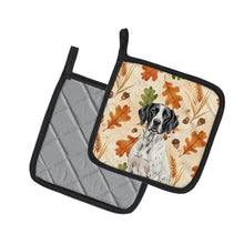 Load image into Gallery viewer, Black and White Pointer Heirloom Fall Pair of Pot Holders