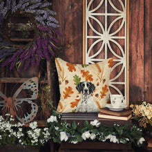 Load image into Gallery viewer, Black and White Pointer Heirloom Fall Throw Pillow