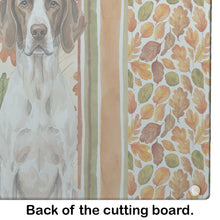 Load image into Gallery viewer, Liver and White Pointer Heirloom Fall Glass Cutting Board