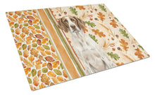 Load image into Gallery viewer, Liver and White Pointer Heirloom Fall Glass Cutting Board