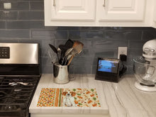 Load image into Gallery viewer, Orange and White Pointer Heirloom Fall Glass Cutting Board