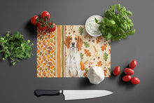 Load image into Gallery viewer, Orange and White Pointer Heirloom Fall Glass Cutting Board