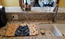 Load image into Gallery viewer, Black Pomeranian Heirloom Fall Dish Drying Mat
