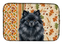 Load image into Gallery viewer, Black Pomeranian Heirloom Fall Dish Drying Mat