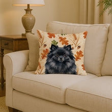 Load image into Gallery viewer, Black Pomeranian Heirloom Fall Throw Pillow