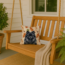 Load image into Gallery viewer, Black Pomeranian Heirloom Fall Throw Pillow
