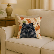 Load image into Gallery viewer, Black Pomeranian Heirloom Fall Throw Pillow