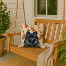 Load image into Gallery viewer, Black Pomeranian Heirloom Fall Throw Pillow
