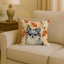 Load image into Gallery viewer, Blue Merle Pomeranian Heirloom Fall Throw Pillow