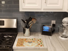 Load image into Gallery viewer, Pomeranian Heirloom Fall Glass Cutting Board