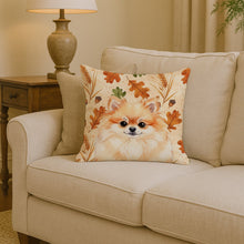 Load image into Gallery viewer, Pomeranian Heirloom Fall Throw Pillow