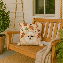 Load image into Gallery viewer, Cream Pomeranian Heirloom Fall Throw Pillow