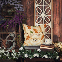 Load image into Gallery viewer, Cream Pomeranian Heirloom Fall Throw Pillow