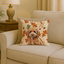 Load image into Gallery viewer, Miniature Apricot Poodle Heirloom Fall Throw Pillow