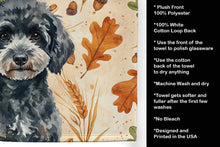 Load image into Gallery viewer, Miniature Black Poodle Heirloom Fall Kitchen Towel