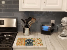 Load image into Gallery viewer, Miniature Black Poodle Heirloom Fall Glass Cutting Board