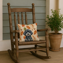Load image into Gallery viewer, Miniature Black Poodle Heirloom Fall Throw Pillow