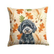 Load image into Gallery viewer, Miniature Black Poodle Heirloom Fall Throw Pillow