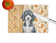 Load image into Gallery viewer, Miniature Parti Poodle Heirloom Fall Glass Cutting Board