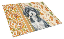 Load image into Gallery viewer, Miniature Parti Poodle Heirloom Fall Glass Cutting Board
