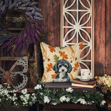 Load image into Gallery viewer, Miniature Parti Poodle Heirloom Fall Throw Pillow