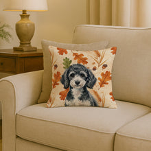 Load image into Gallery viewer, Miniature Parti Poodle Heirloom Fall Throw Pillow