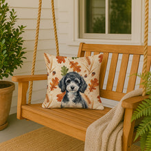 Load image into Gallery viewer, Miniature Parti Poodle Heirloom Fall Throw Pillow
